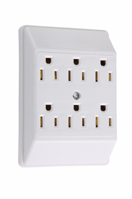 2 TO 6 PLUG IN ADAPTER, WHITE