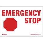 B-997 3.5X5 8/PK RED/WHT EMERGENCY STOP