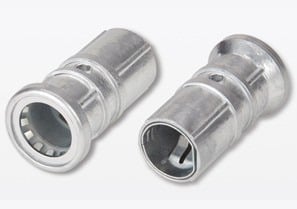 Push-In/Snap-in Transition Coupling for 1/2" EMT to AC/MC/MCIA.  Patented