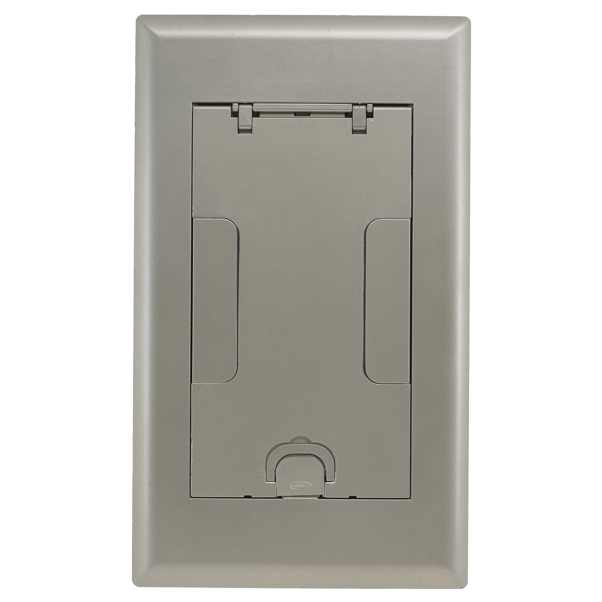 Raised Access or Wooden Floors, Recessed, 2-Gang AFB Series, Cover Assembly, Satin Nickel Powder Paint Finish