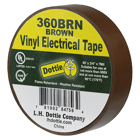 Color Coding Tape, Polyvinyl Chloride material, Brown, 60 ft. length, 3/4 in. width, 30 N/CM tensile strength, 7 mil. thickness, Steel-1.5, Backing-0.15 N/CM adhesion strength, 600 V voltage rating