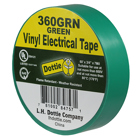 Color Coding Tape, Polyvinyl Chloride material, Green, 60 ft. length, 3/4 in. width, 30 N/CM tensile strength, 7 mil. thickness, Steel-1.5, Backing-0.15 N/CM adhesion strength, 600 V voltage rating