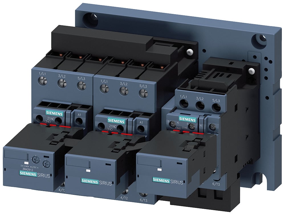 STAR-DELTA (WYE-D.) COMBINATION AC3 22/30KW/400V 24V AC 50/60HZ SIZE S2, SCREW CONNECTION ELECTR. AND MECH. INTERLOCK 3NO+3NC INTEGR.,