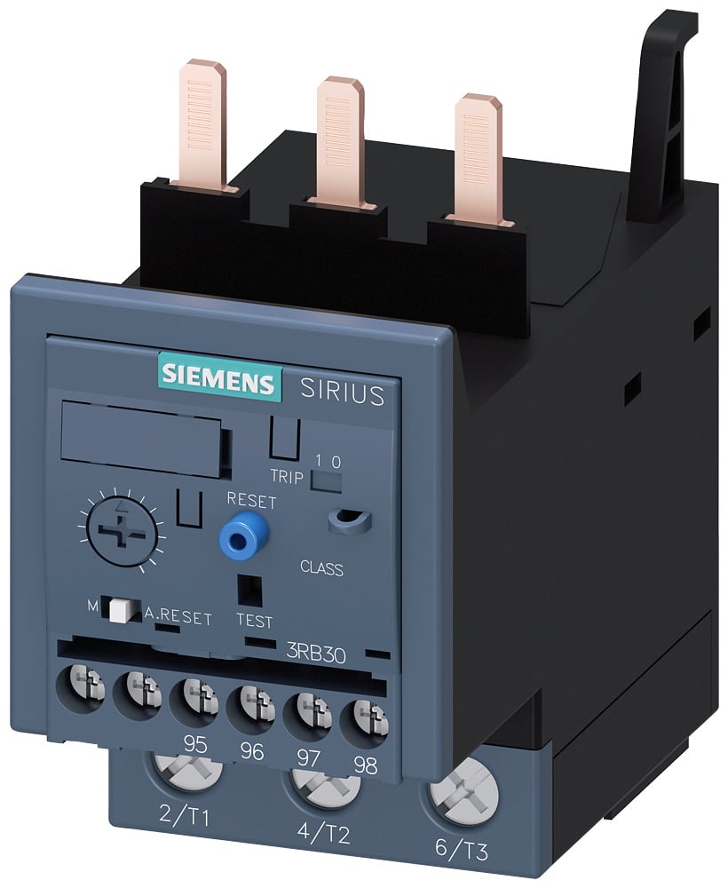 Overload relay 12.5...50 a for motor protection size s2, class 10e for mountingonto contactors main circuit screw terminal aux. circuit screw terminal manual-automatic-reset