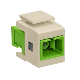 QuickPort Simplex SC Adapter, SM/APC, zirconia ceramic, female front/back, ivory