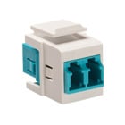 Quickport Housing Installed With Duplex LC Adapters -White/Aqua