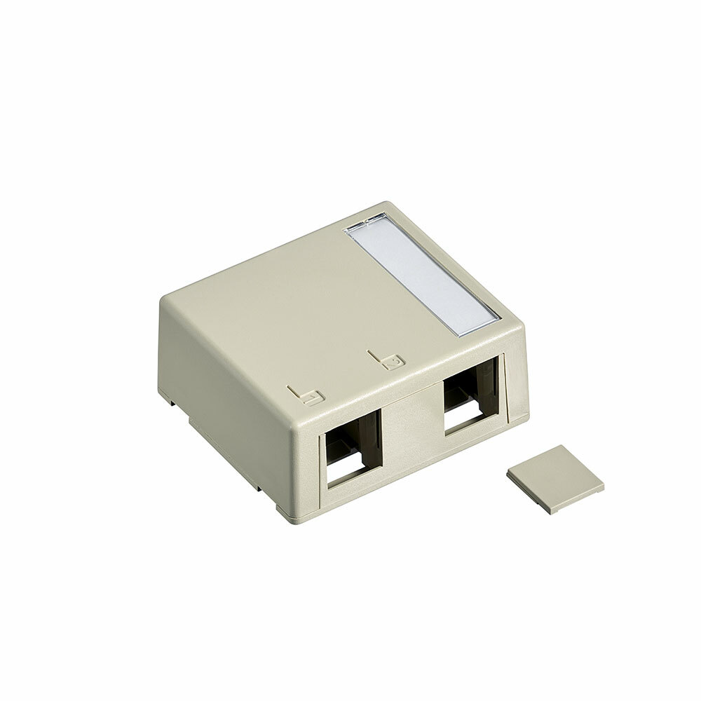 Quickport 2 Port Surface Mount Housing With Blank-Light Almond