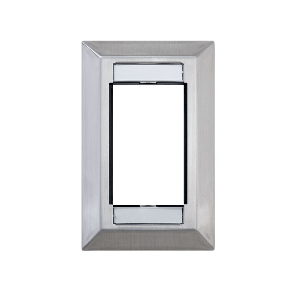 Mos Wallplate, Single Gang W/ Id Windows, Stainless Steel.