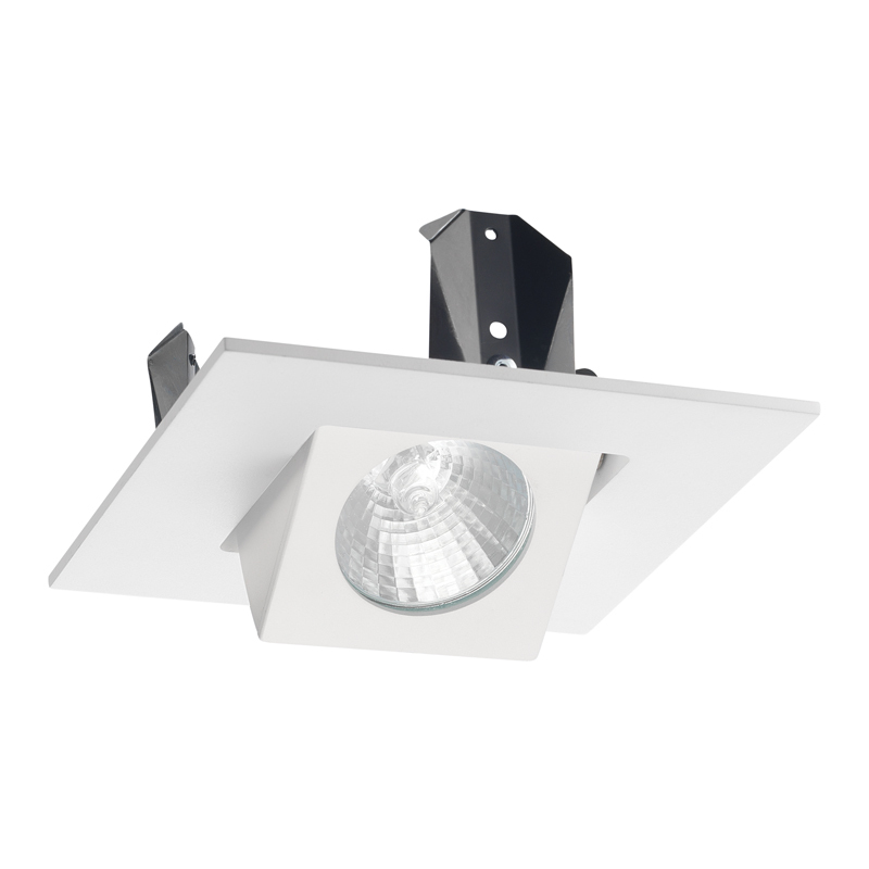 440SQ square adjustable trim for use with line and low voltage housings, white fin