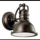 The Hatteras Bay(TM) 8in. 1 light exterior wall light features a classic industrial look with its Olde Bronze(R) finish and clear fresnel lens. The Hatteras Bay(TM) exterior wall light is perfect to help illuminate areas where guests will be entering and exiting the home such as doorways and garages.