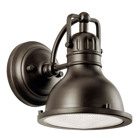 The Hatteras Bay(TM) 8in. 1 light exterior wall light features a classic industrial look with its Olde Bronze(R) finish and clear fresnel lens. The Hatteras Bay(TM) exterior wall light is perfect to help illuminate areas where guests will be entering and exiting the home such as doorways and garages.