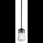 The Lyndon(TM) 9.5in. 1 light pendant features a classic look with its Architectural Bronze(TM) finish and clear seeded glass. The Lyndon(TM) wall light works in several aesthetic environments, including transitional and nautical.