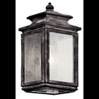 There is a taste of industrial flair in this traditional 1 light outdoor wall fixture from the Wiscombe Park(TM) collection. With details reminiscent of old world lanterns the Weathered Zinc finish is perfectly complimented by the clear seedy glass.