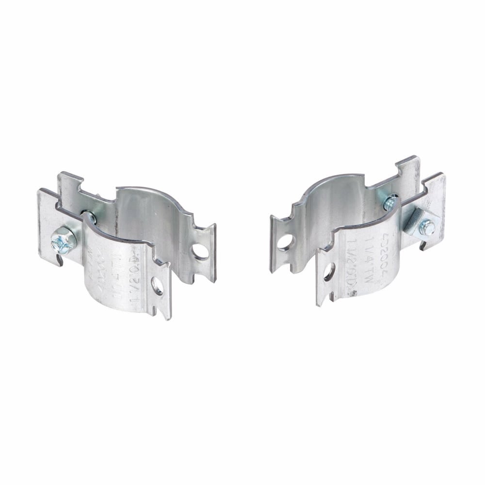 Eaton B-Line series 4Dimension strut pipe clamps and fittings, .105" height, 2.226" length, 1.25" width, Steel, Include combination recess hex head machine screw, Universal pipe clamp, Electro-plated zinc