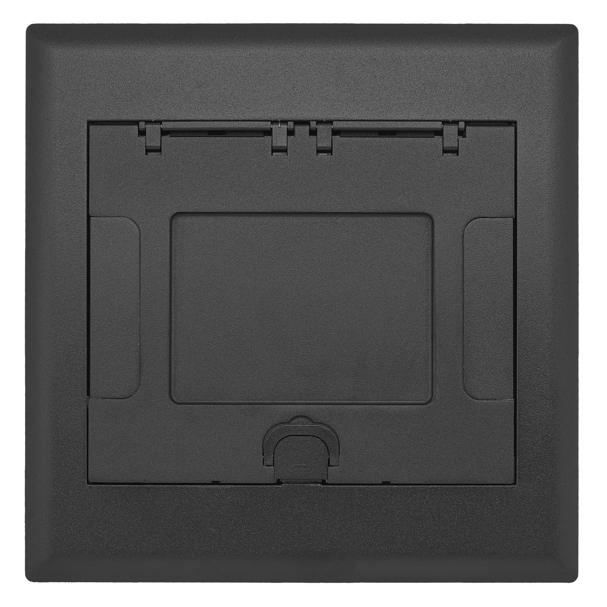 Raised Access or Wooden Floors, Recessed, 4-Gang AFB Series, Cover Assembly, Black Powder Paint Finish with Floor Insert