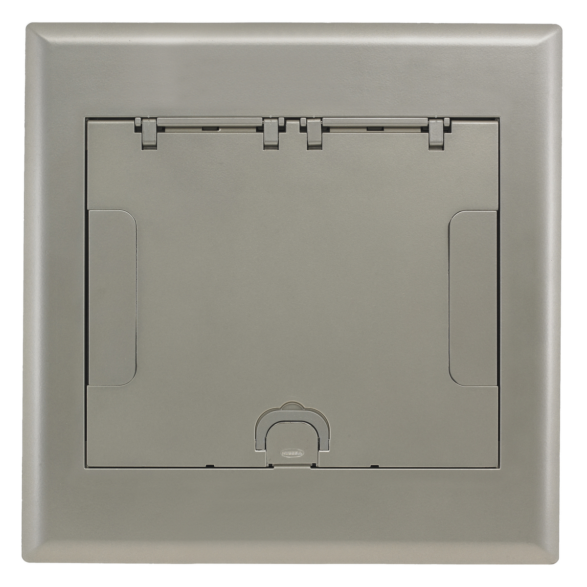 Raised Access or Wooden Floors, Recessed, 4-Gang AFB Series, Cover Assembly, Satin Nickel Powder Paint Finish