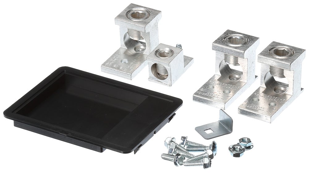 Aluminum (Main or Feed-Thru) Lug kit for revised P1 interior panelboard. Suitable for 1-Phase system rated (400A). Wire range one 1/0 - 750 kcmil (AL) or two 250 kcmil (CU/AL). Not suitable for use with Original P1 panels produced before January 2015.