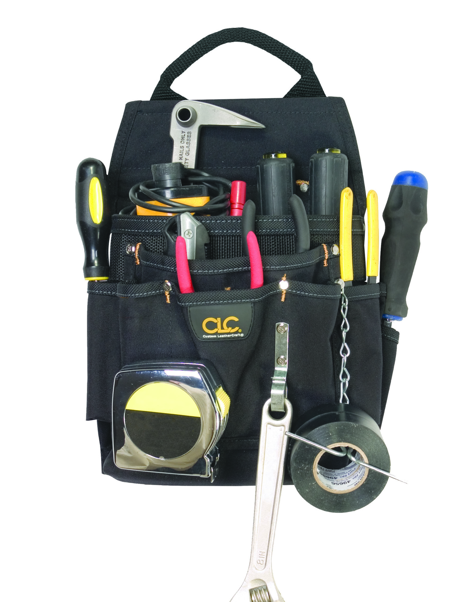 CLC, Poly Professional Electrician's Tool Pouch, Black, 12 pockets, Polyester