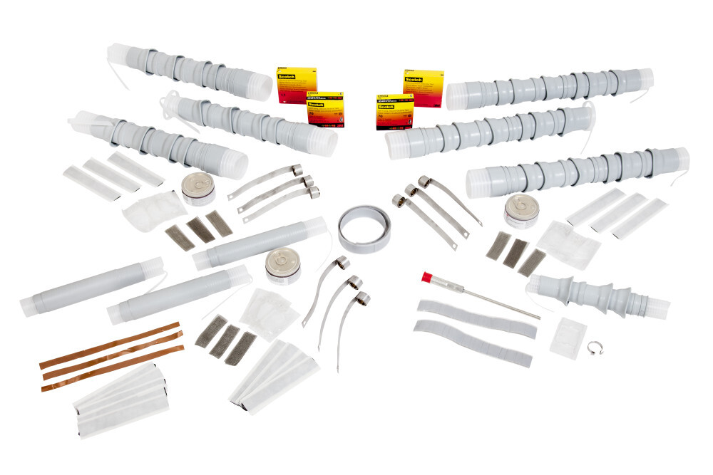 Cold Shrink QT-II Indoor Termination Kit, Tape, Wire and UniShield, 5-15 kV, 0.56-0.87 in (14-22 mm) Cable Insul. O.D.