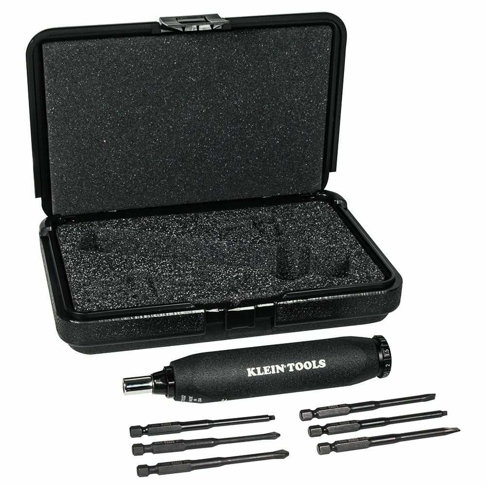 Screwdriver Set, Torque, 6-Piece, Compact, easy to use screwdriver set includes the Torque Screwdriver, a 6-piece bit set and a rugged blow-molded case with foam inserts for a tight, organized fit