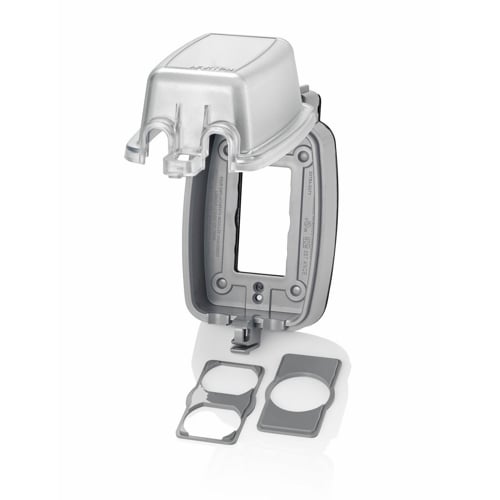 While-in-Use Cover for GFCI/Decora. Duplex and Single Outlet.  Vertical -  Clear