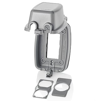 While-in-Use Cover for GFCI/Decora. Duplex and Single Outlet.  Vertical -  Gray
