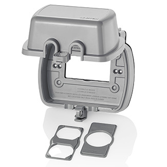 While-in-Use Cover for GFCI/Decora.  Duplex and Single Outlet .  Horizontal - Gray