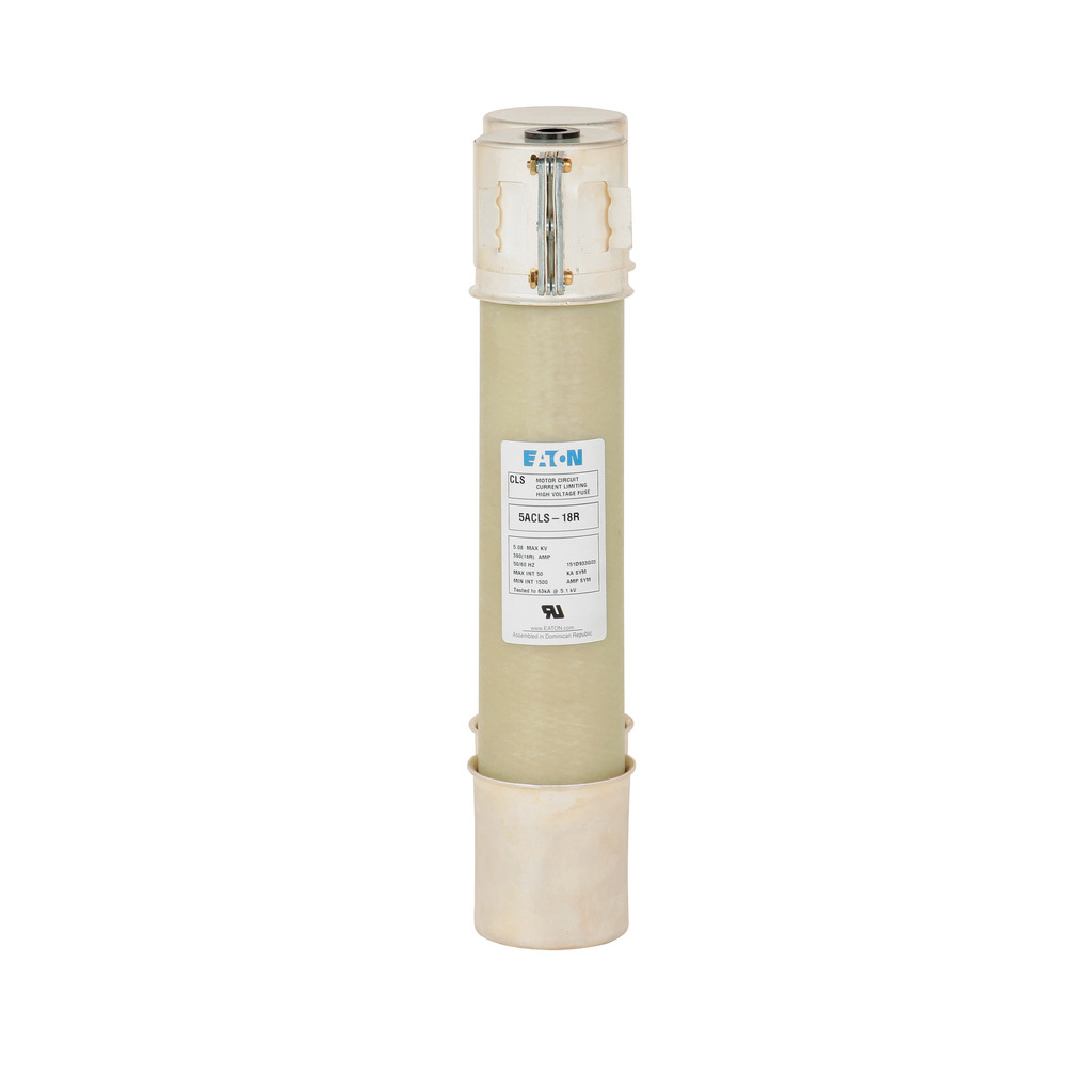 Eaton Bussmann series 5CLS fuse, Single barrel, 3R designation, 4.8 kV, 100A, 50 kAIC, Motor start, CLS, Class R, Single barrel