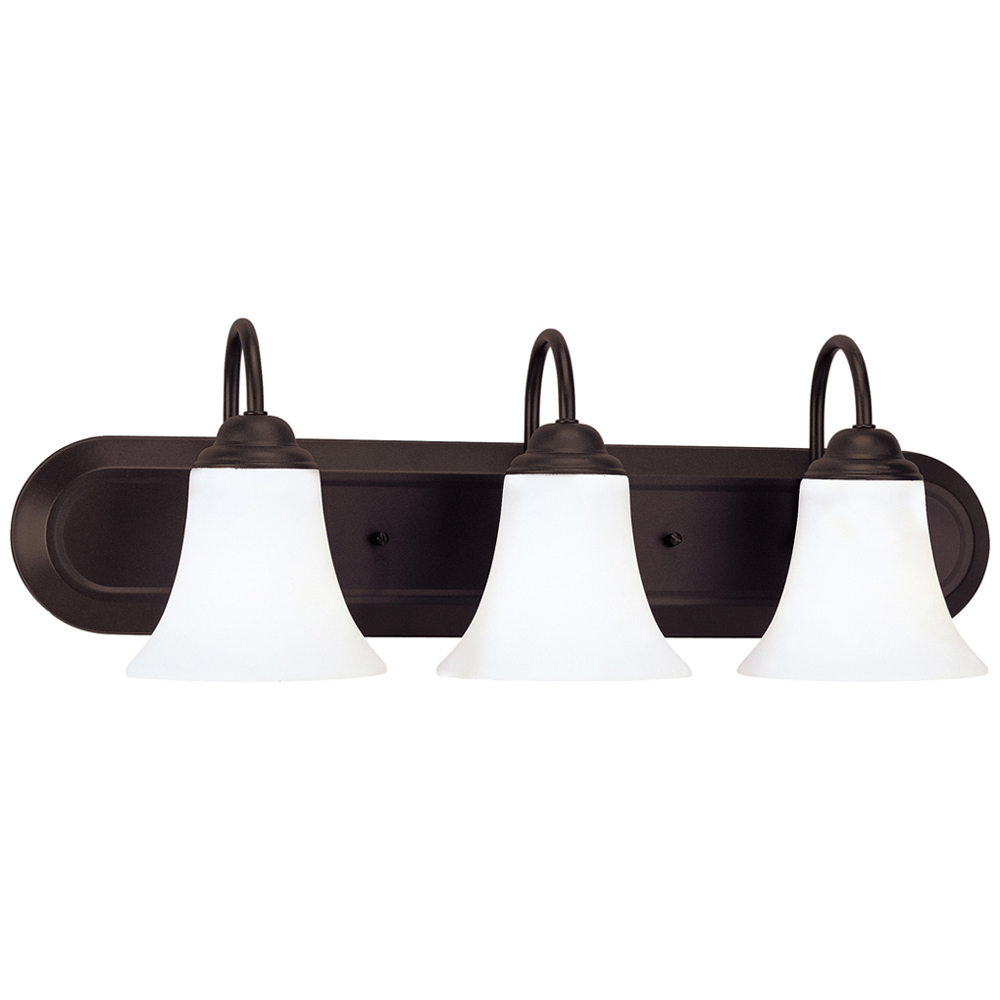 Dupont - 3 Light Vanity w/ Satin White Glass - Dark Chocolate bronz