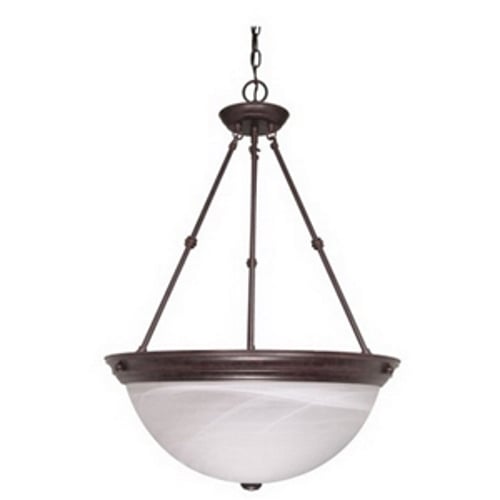 3 Light - 20 - Pendant - Alabaster Glass - Old Bronze