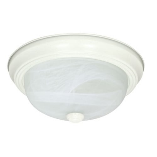 2 Light - 11 - Flush Mount - Alabaster Glass - Textured White