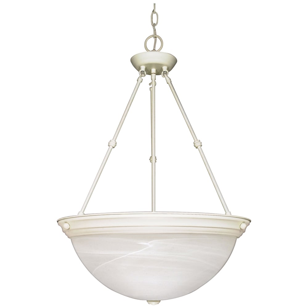 3 Light - 20 - Pendant - Alabaster Glass - Textured White