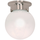 1 Light - 6 - Ceiling Mount - White Ball - Brushed Nickel