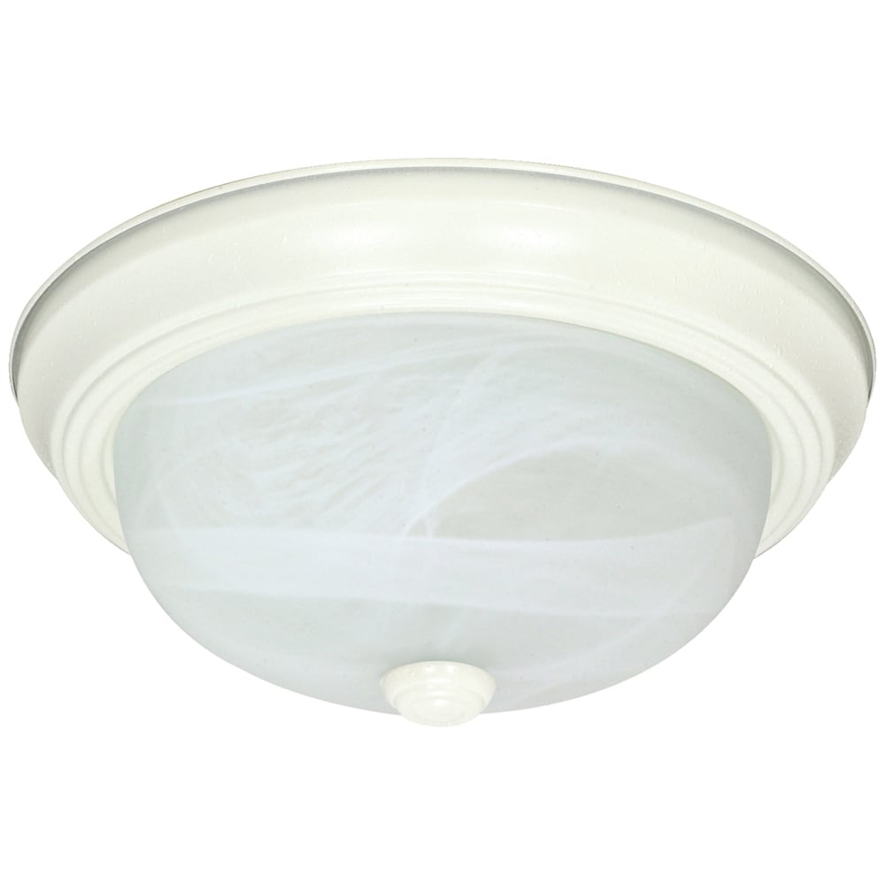3 Light ES 15 Flush Fixtue w/ Alabaster Glass - (3) 13w GU24 Lamps Included - Textured White