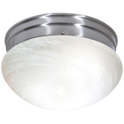 2 Light ES Medium Mushroom w/ Alabaster Glass - (2) 13w GU24 Lamps Included - Brushed Nickel