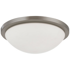 Button ES - 2 Light 13 - 13w GU24 (included) Flush Dome w/ White Glass - Brushed Nickel