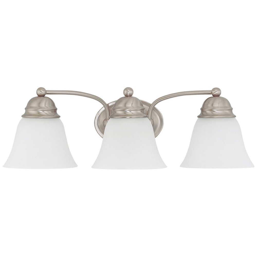 Empire - 3 Light 21 Vanity w/ Frosted White Glass - Brushed Nickel