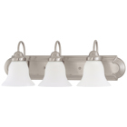 Ballerina - 3 Light 24 Vanity w/ Frosted White Glass - Brushed Nickel