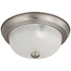 2 Light 11 Flush Mount w/ Frosted White Glass - (2) 13w GU24 Lamps Included - Brushed Nickel