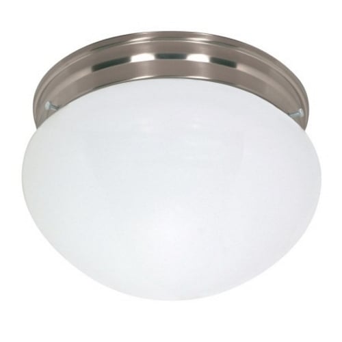 2 Light Cfl - 12 - Large White Mushroom - (2) 18W GU24 Lamps Included - Brushed Nickel