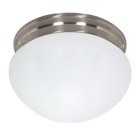 2 Light Cfl - 12 - Large White Mushroom - (2) 18W GU24 Lamps Included - Brushed Nickel
