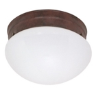 2 Light Cfl - 10 - Medium White Mushroom - (2) 13W GU24 Lamps Included - Old Bronze