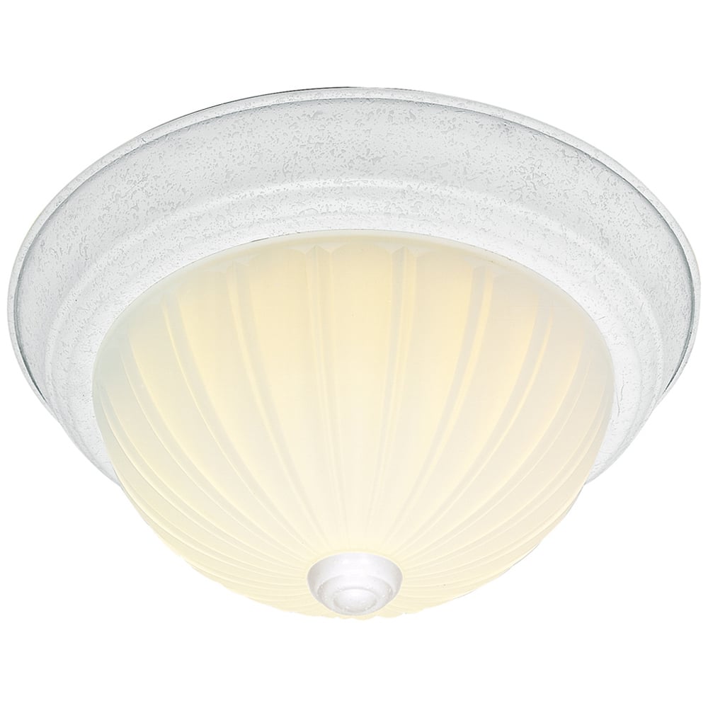 2 Light Cfl - 13 - Flush Mount - Frosted Melon Glass - (2) 13W GU24 Lamps Included - White