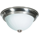 2 Light Cfl - 13 - Flush Mount - Frosted Melon Glass - (2) 13W GU24 Lamps Included - Brushed Nickel
