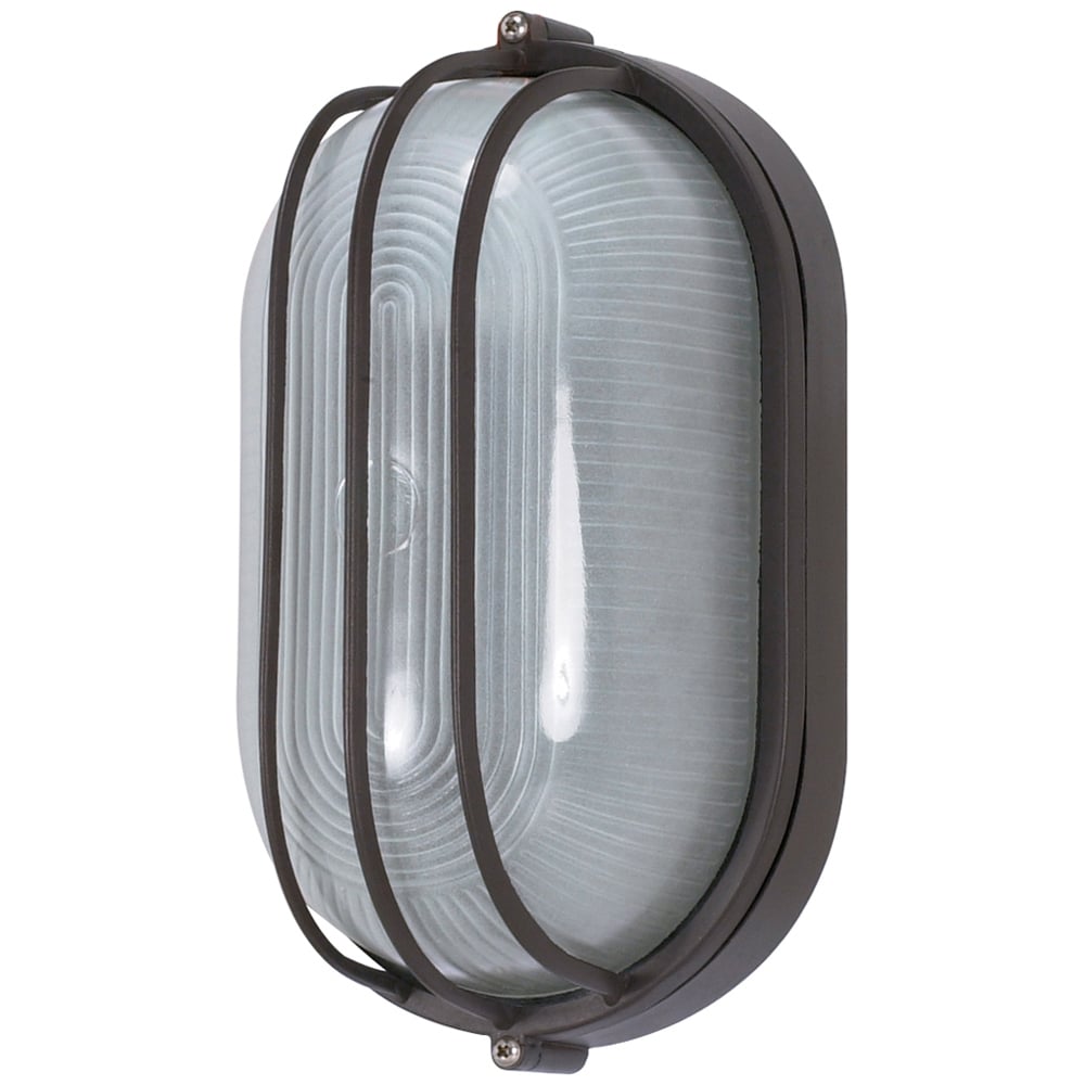 1 Light - 10 - Oval Cage Bulk Head - Die Cast Bulk Head - Architectural Bronze