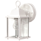 1 Light - 9 - Wall Lantern - Cube Lantern w/ Clear Beveled Glass - White