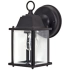 1 Light - 9 - Wall Lantern - Cube Lantern w/ Clear Beveled Glass - Textured Black