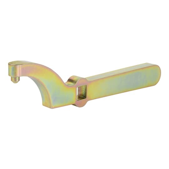 15/25/35kV, 600 Amp, Spanner Wrench, Hook Style, Zinc Plated Cold Rolled Steel.  8 inches long x 1/2 inch thick.  Equipped with 0.312 inch Diameter Pin and 1/2 inch square socket.  Designed for use on K650CP Connecting Plugs, K650RTP Tap Plugs and K650RTW Tap Wells.  Provides an easy to use tool for tightening and/or loosening these units.