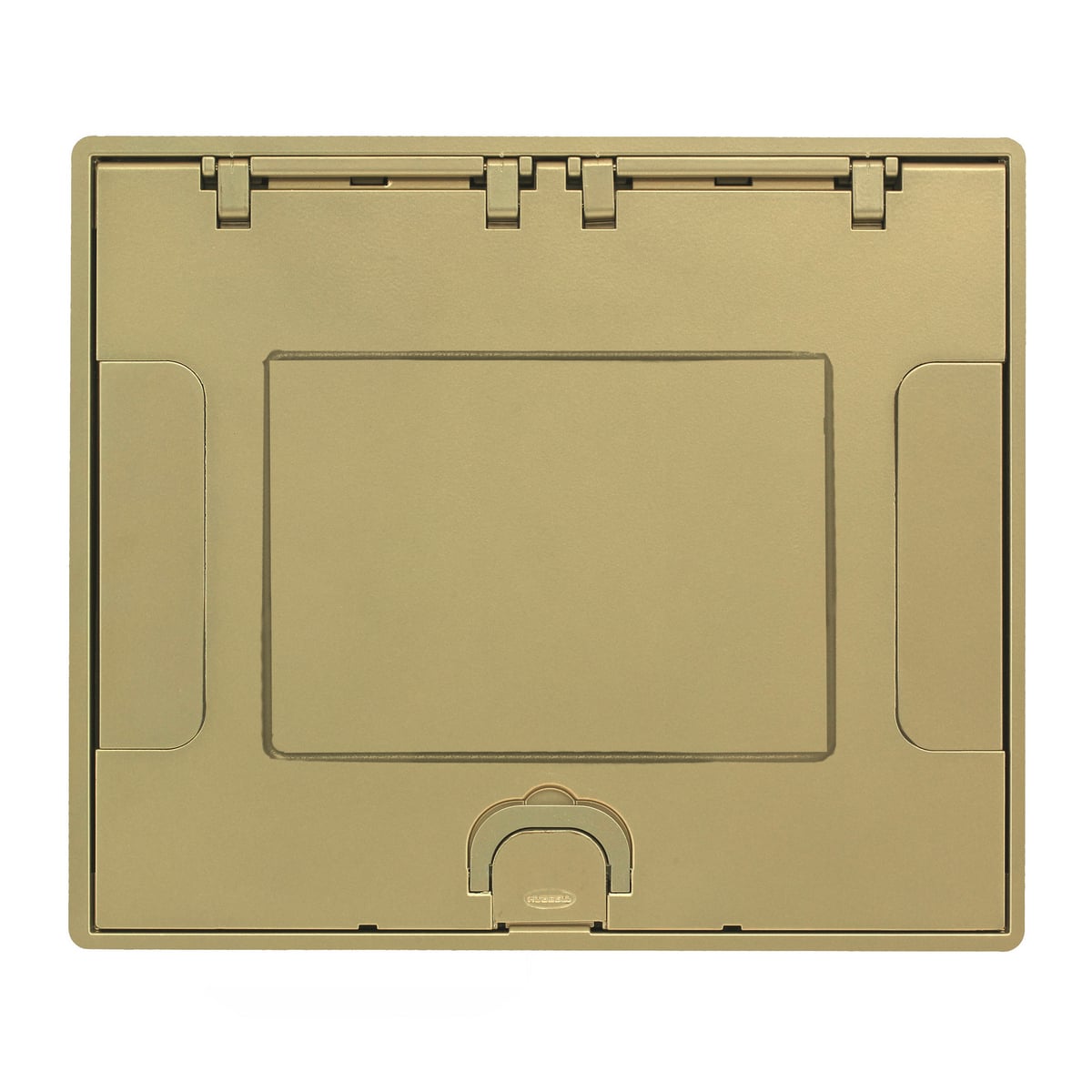 Concrete Floors, Recessed, CFB6G & CFB10G Rectangular Series, Flush Cover Assembly, Brass Powder Paint Finish with Floor Insert