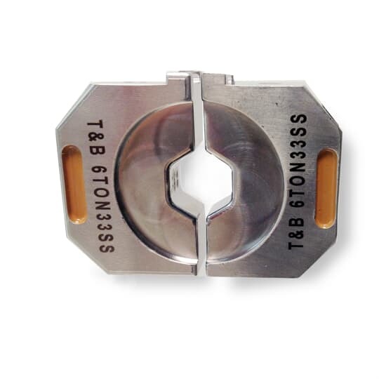 Stainless Steel Hex Die for 6-Ton TBM6PCR-LI, TBM62PCR-LI, TBM62CR-LI and TBM6UNICR-LI Tools for #2 CU, Die Color Brown, Die Code 33